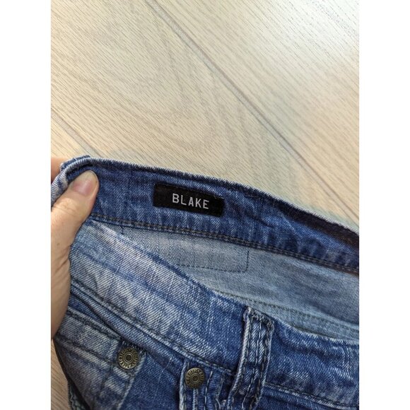 Affliction Black Premium Blake Mens Blue Jeans Denim Size 36 40x32 Distressed - Picture 8 of 12